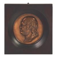 After Jean-Baptiste Nini (Italian, 1717-1786), A Profile Portrait Bas-Relief Plaque of Benjamin Franklin