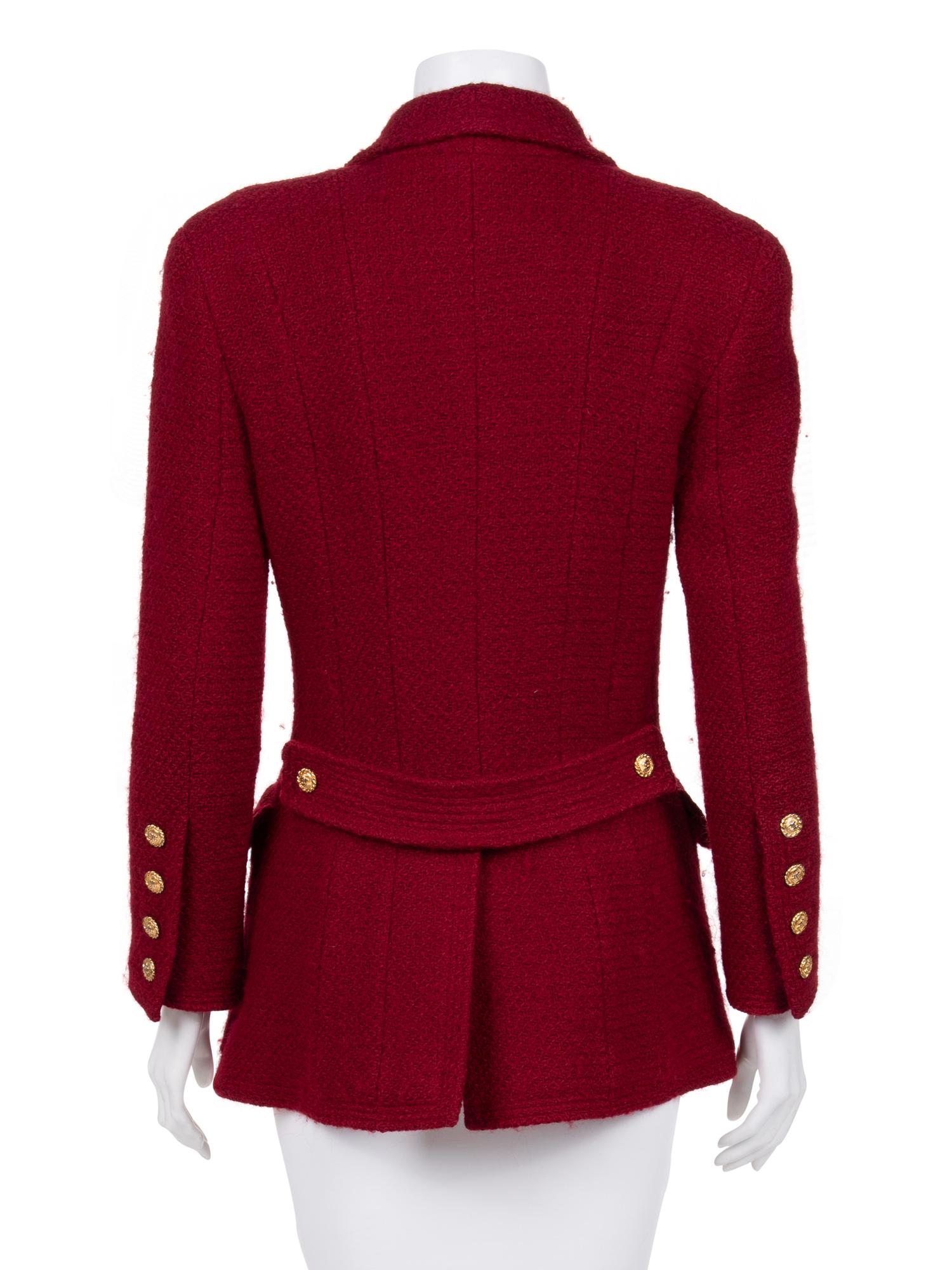 Chanel Wool Tweed Double-Breasted Jacket, 1980-90s