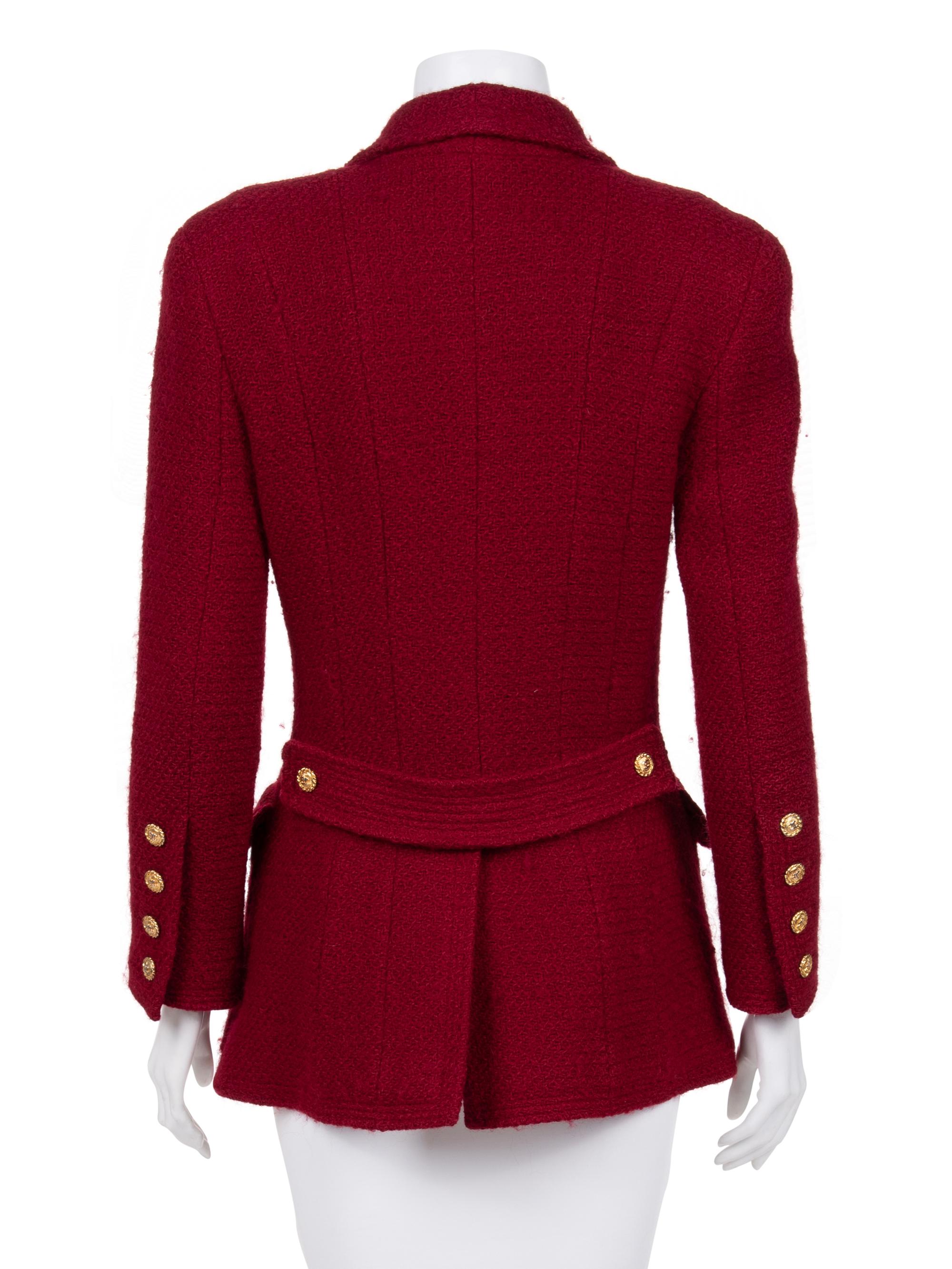 Chanel Wool Tweed Double-Breasted Jacket, 1980-90s