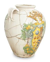 A Large Italian Glazed Terracotta Urn