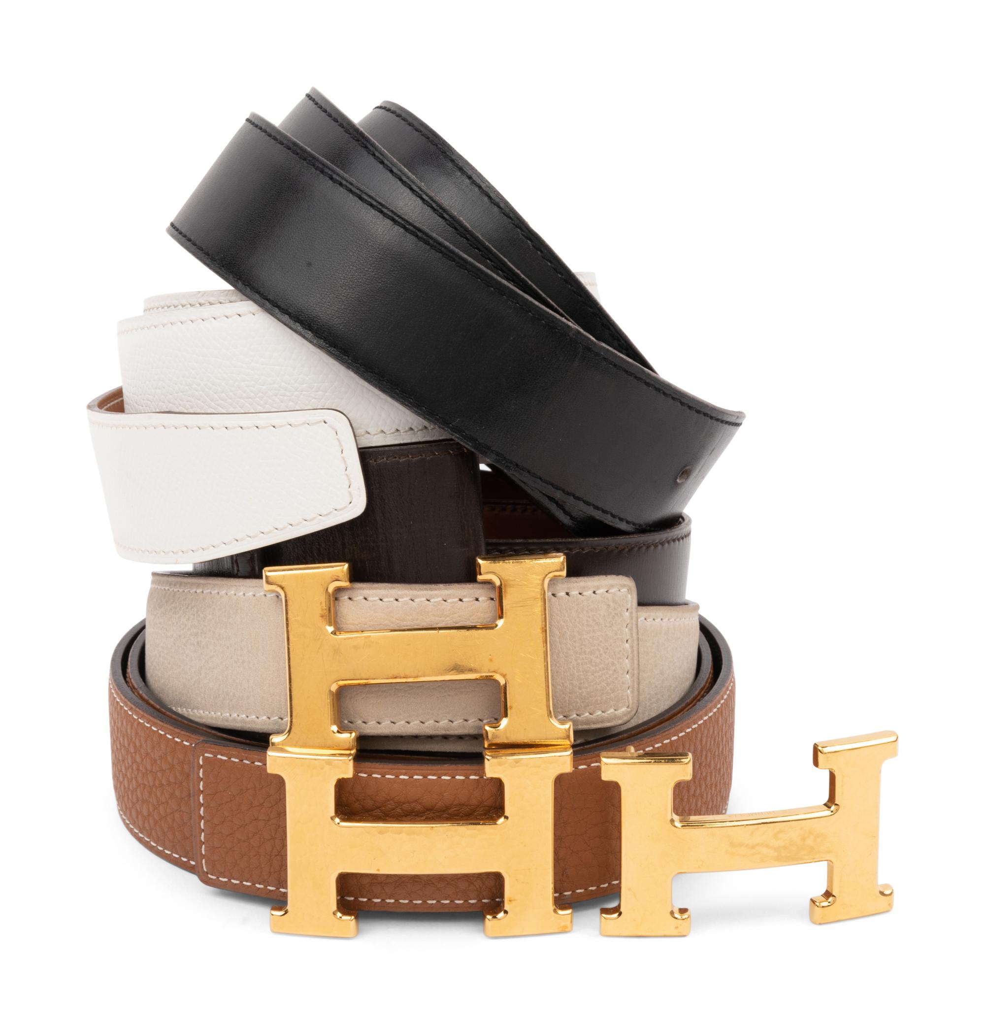Five Hermès Belts and Three Buckles, 1975-2014