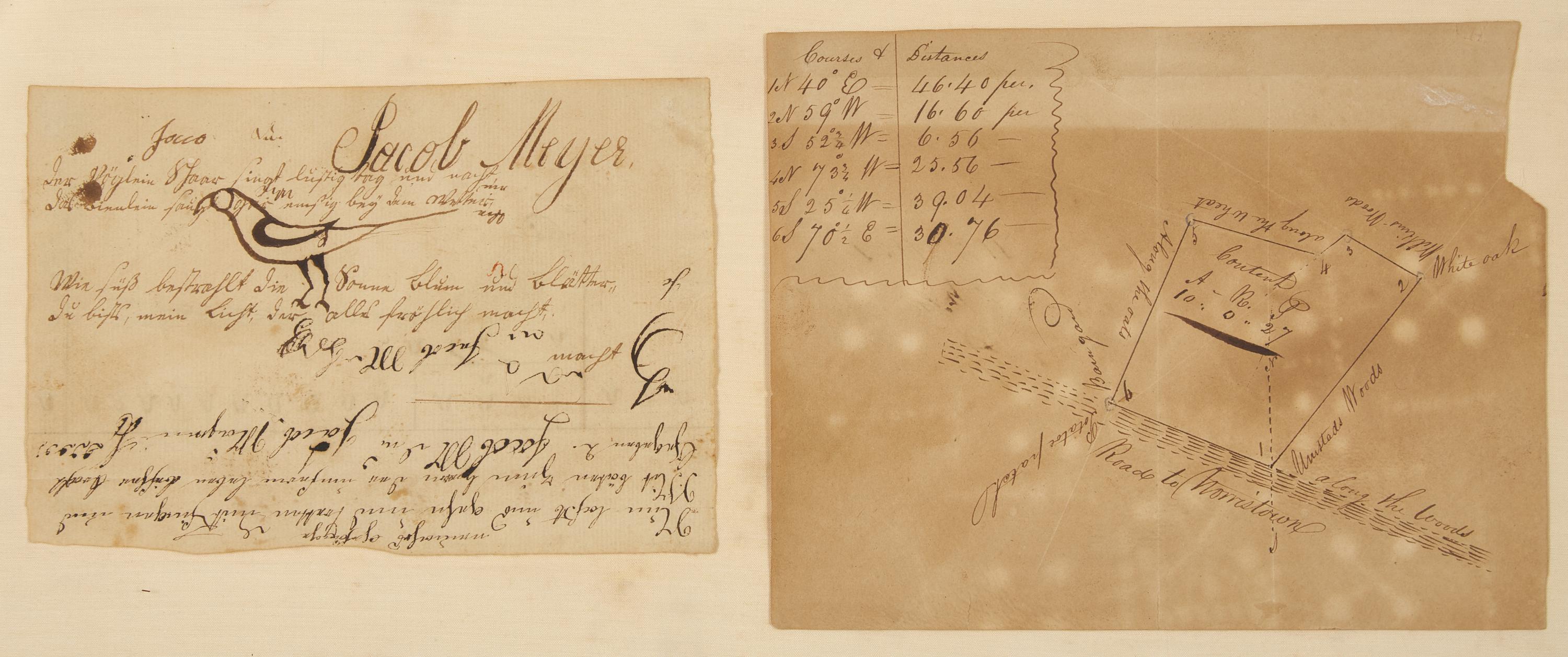 A Group of Pennsylvania Works on Paper Including Fraktur Rewards of Merit