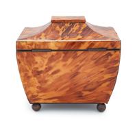 A Regency Tortoise Shell Tea Caddy