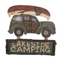 A Mixed Media 'Lakeside Camping' Sign