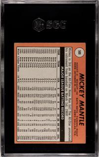 A 1969 Topps Mickey Mantle Baseball Card No. 500 (SGC 3 VG)