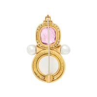 ELIZABETH GAGE, YELLOW GOLD AND MULTIGEM BROOCH