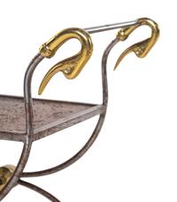 A French Steel and Brass Stool