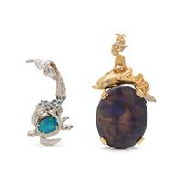 COLLECTION OF GOLD AND OPAL MERMAID PENDANTS