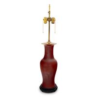 A Warren Kessler Oxblood-Glazed Vase Mounted as a Lamp