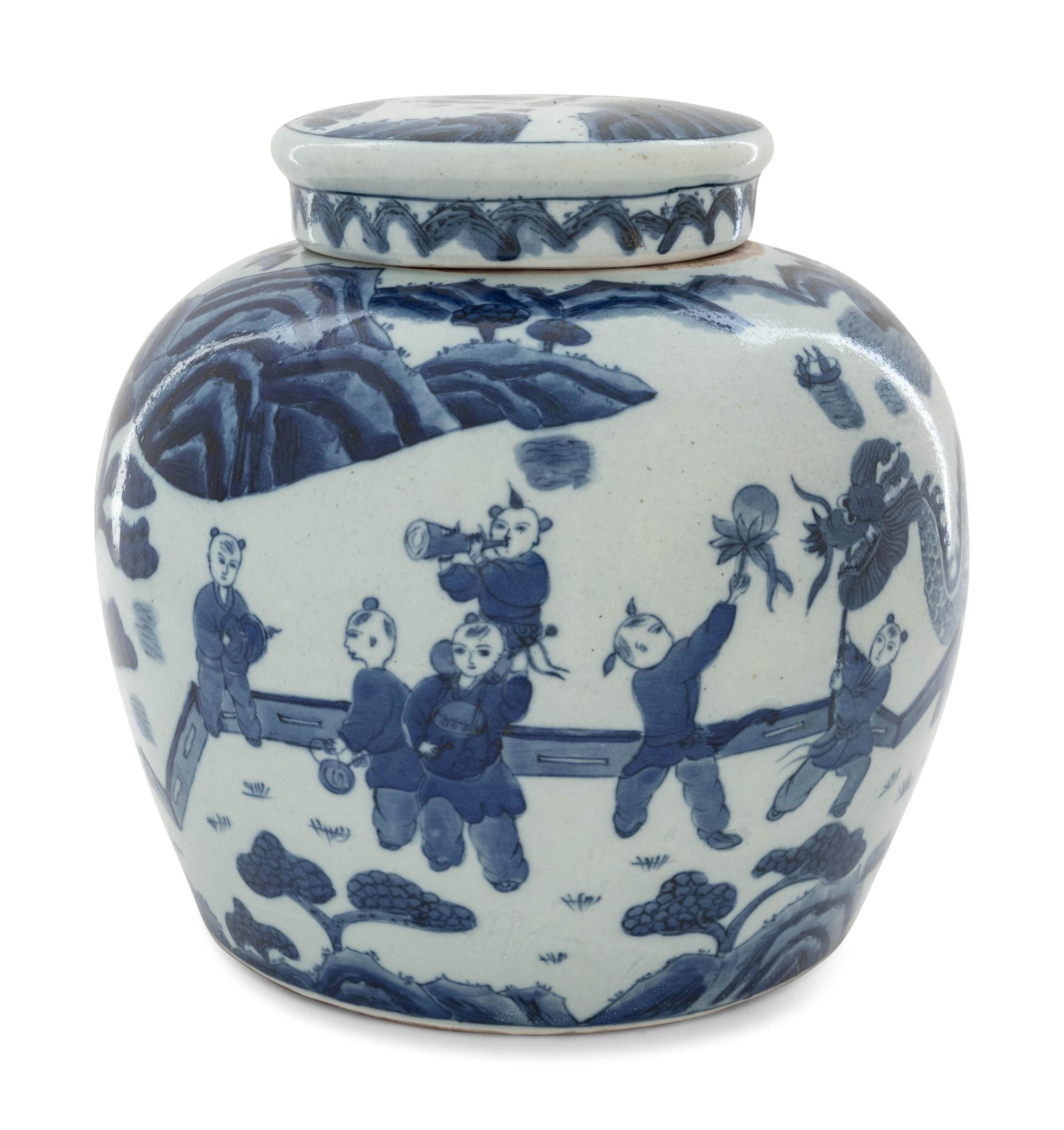 A Canton Export Covered Ginger Jar