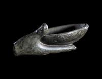 A Greek Bronze Hand of a Satyr Holding a Phiale