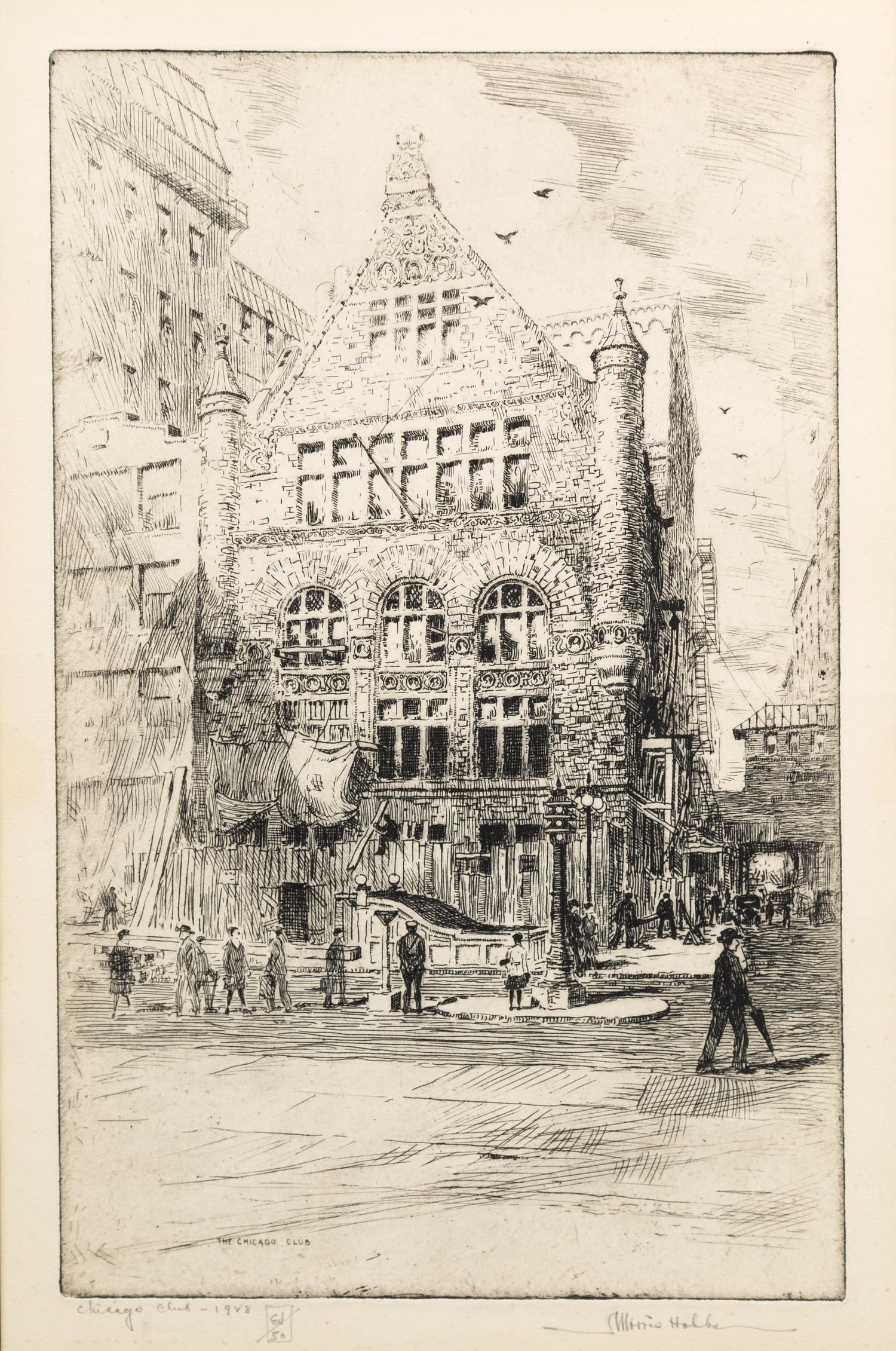 [ARCHITECTURE]. A group of 11 drypoint etchings by James Swann, Leon Pescheret, Chester S. Danforth and others.