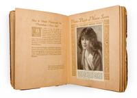(EARLY CINEMA) Scrapbook containing photo reproductions of famous film stars of the early 20th century. Chicago, 1915