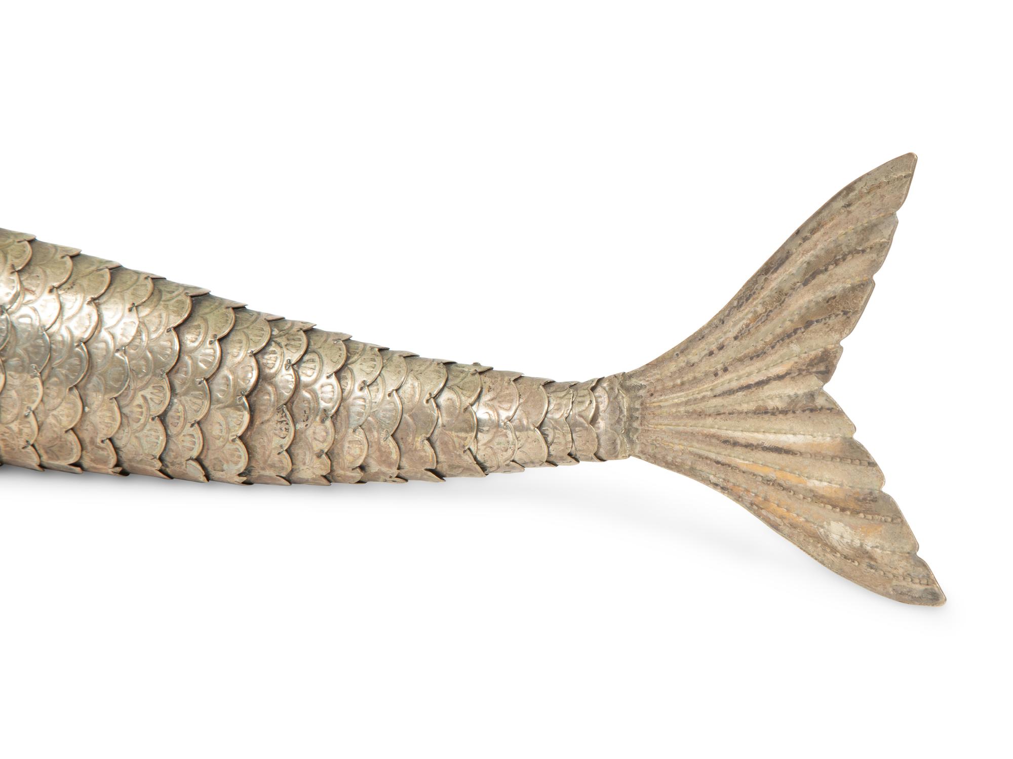 A Continental Alpaca Articulated Koi Fish with Red Cabochon Eyes
