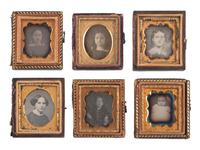 [EARLY PHOTOGRAPHY]. 74 sixteenth plate daguerreotypes of men, women, & children of varying ages.