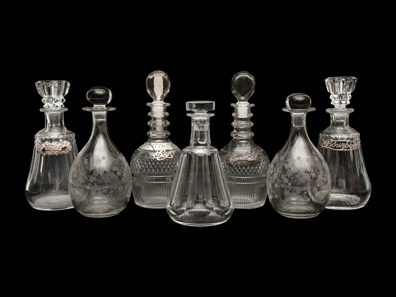 A Group of Seven Decanters by Baccarat and Tiffany & Co. — Early 20th Century