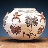 Zuni Polychrome Pottery Frog Jar