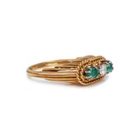 YELLOW GOLD, EMERALD AND DIAMOND RING