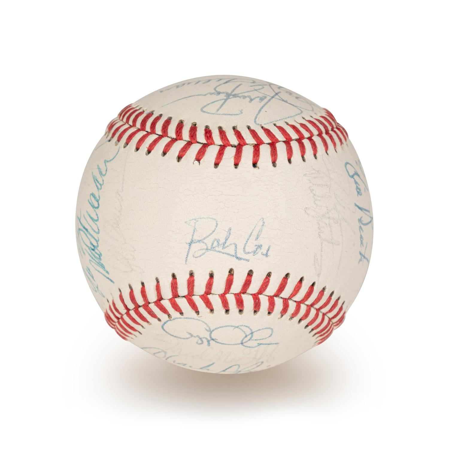 A 1994 Atlanta Braves Team Signed Autograph Baseball With 27 Signatures (Beckett Authentication Services Letter BAS Certified),
