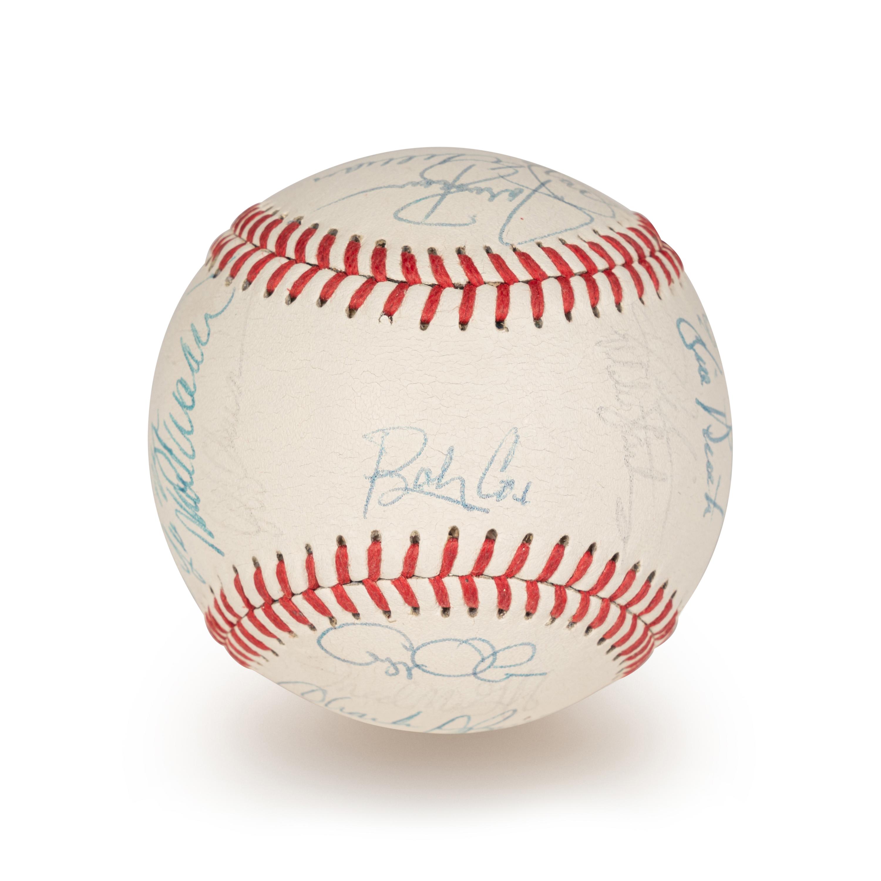 A 1994 Atlanta Braves Team Signed Autograph Baseball With 27 Signatures (Beckett Authentication Services Letter BAS Certified),