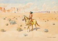 Leonard H. Reedy, (American, 1899-1956), Navajo on Horse