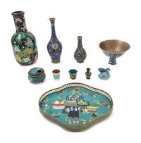 Ten Chinese Cloissoné Enamel Wares