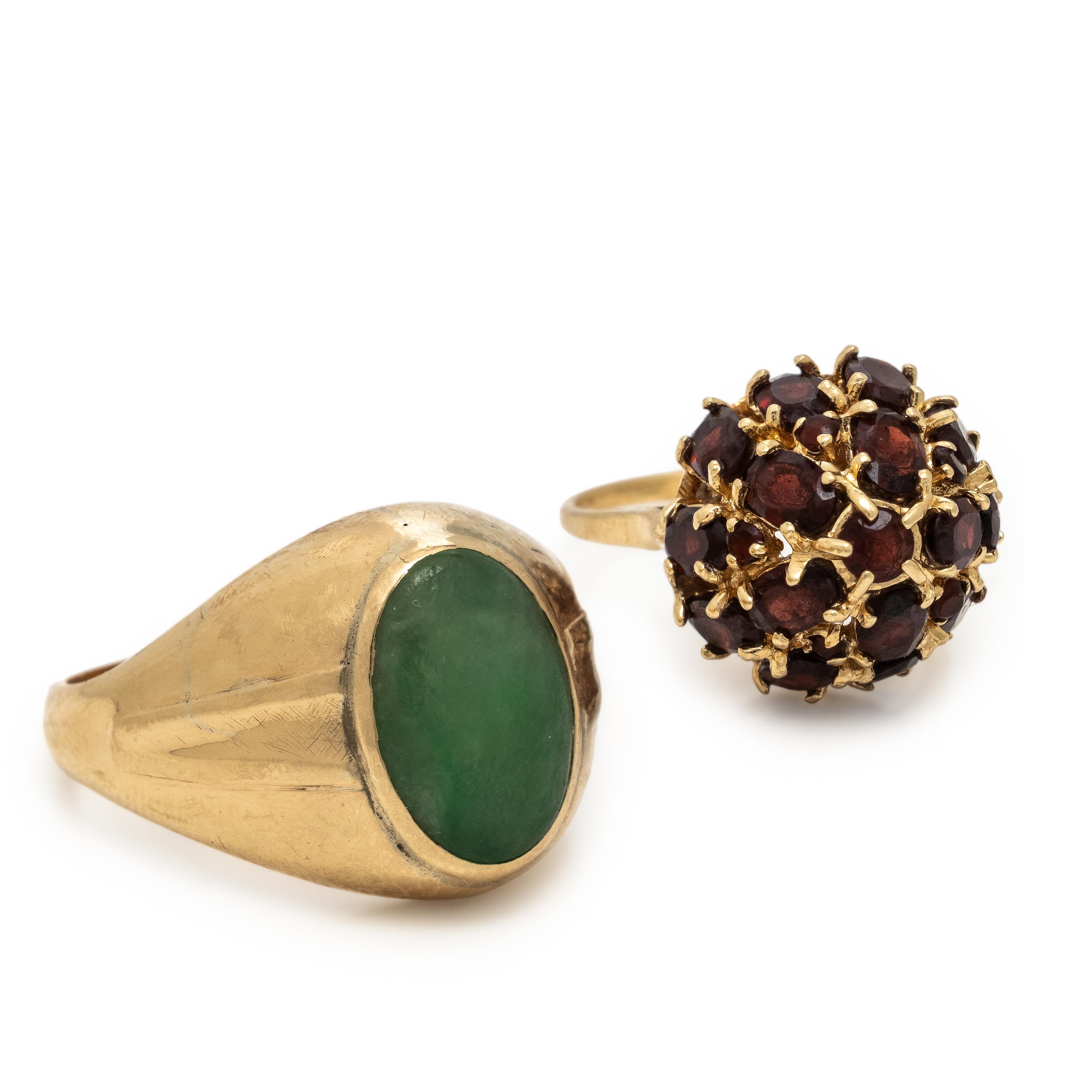 Jade Ring and Garnet Ring