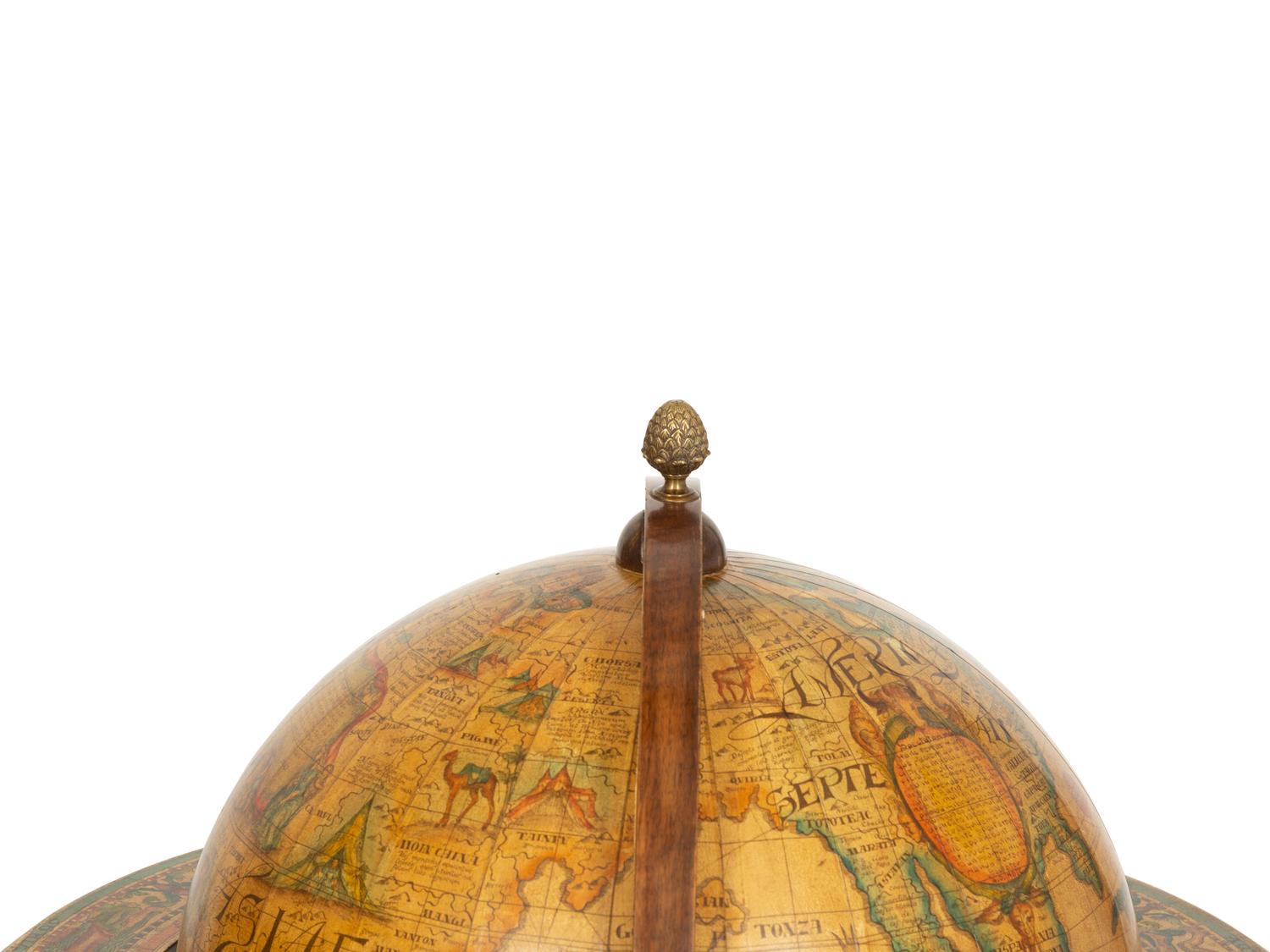 An Italian Library Globe-Form Bar Cabinet