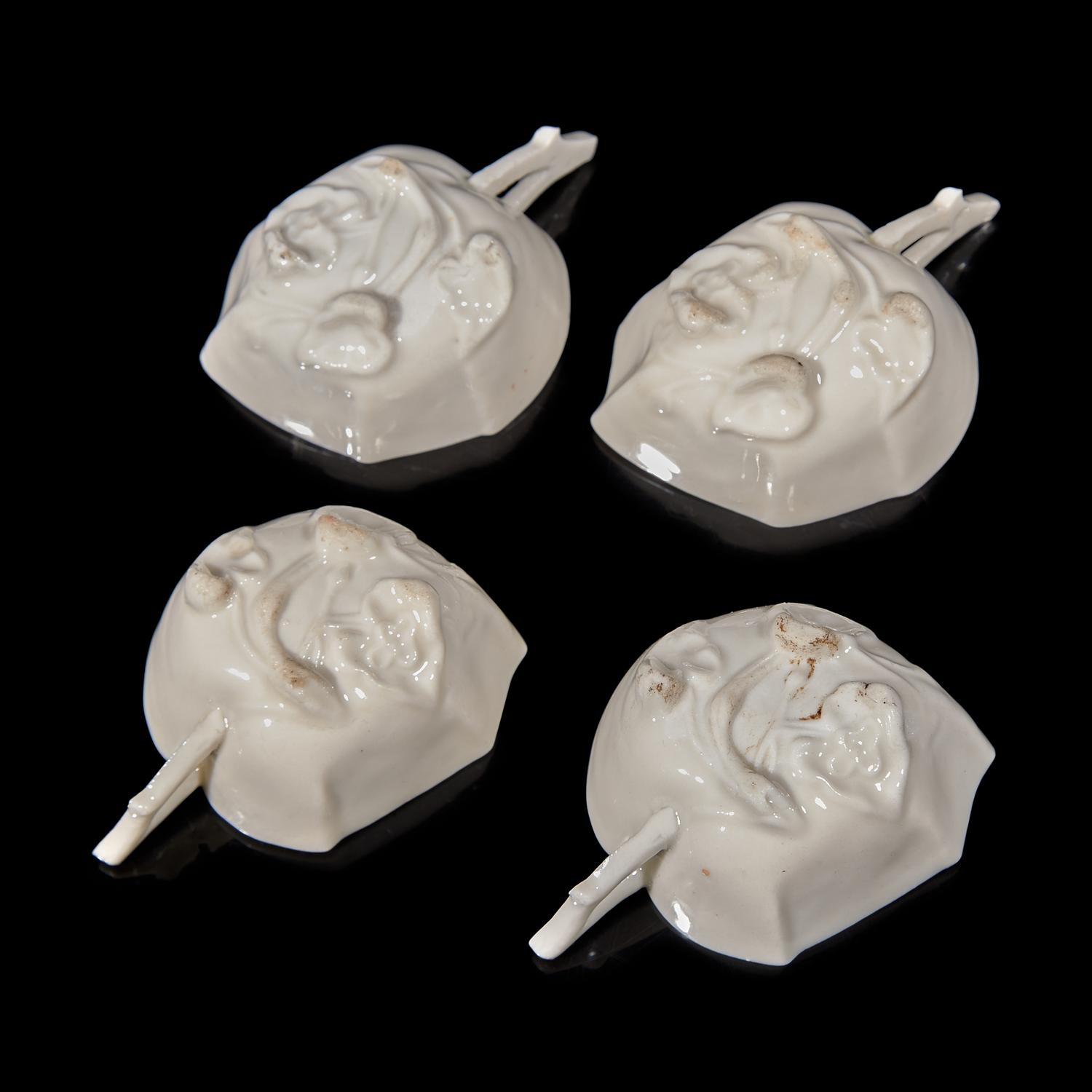 Four Chinese Dehua Blanc de Chine Porcelain Cups, 17th/18th Century 清中期 德化白瓷盃四件