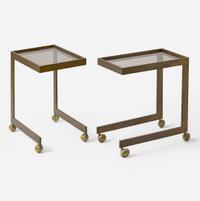 Vladimir Kagan (American, 1927-2016) Pair of Prew Bronze Side Tables, USA, Vladimir Kagan Designs, Inc., circa 1974