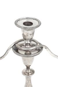 A Pair of George III Style Silver Plate Candlesticks