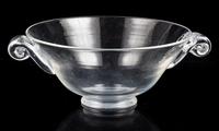 A Steuben Glass Bowl Width over handles 12 1/4 inches.