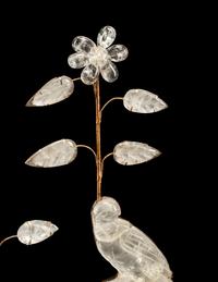 A Pair of Gilt Metal and Rock Crystal Two-Light Sconces
