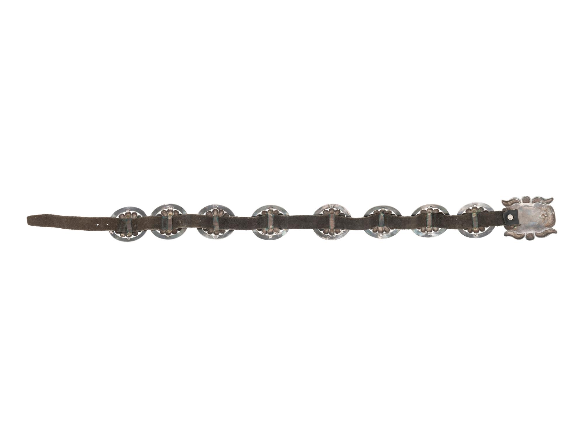 Southwestern-style Silver and Turquoise Concha Belt