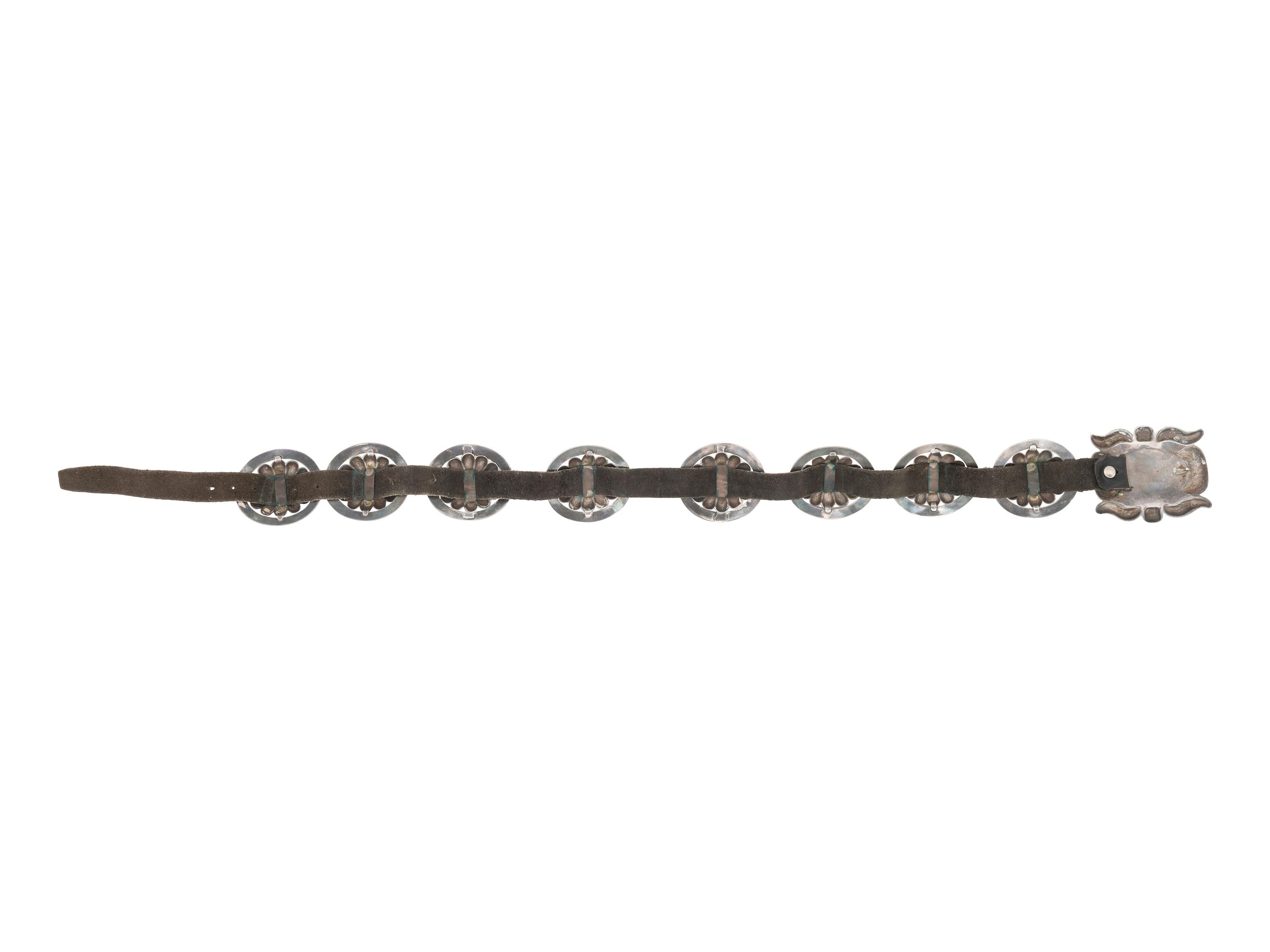 Southwestern-style Silver and Turquoise Concha Belt
