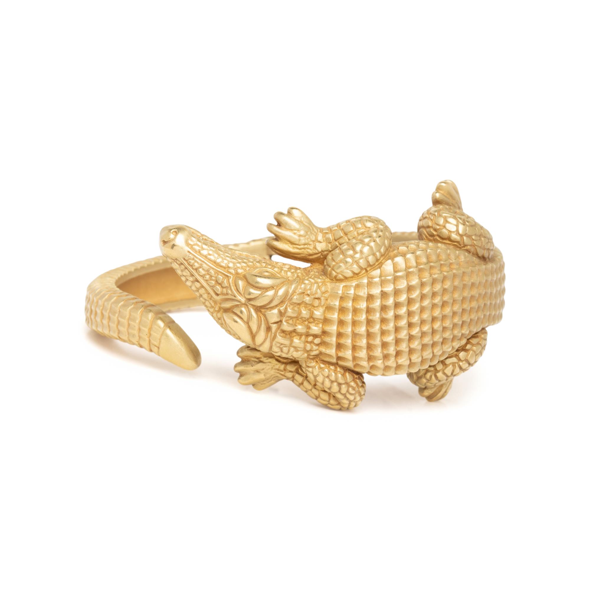 BARRY KIESELSTEIN-CORD, YELLOW GOLD ALLIGATOR CUFF BRACELET