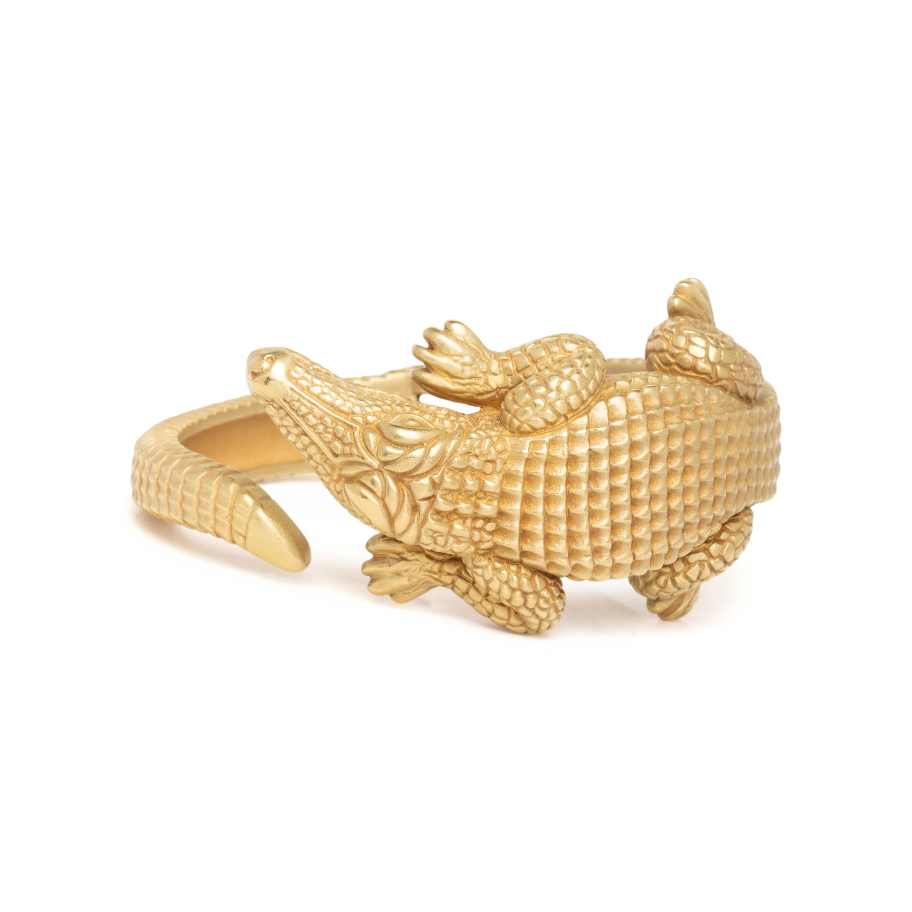 BARRY KIESELSTEIN-CORD, YELLOW GOLD ALLIGATOR CUFF BRACELET