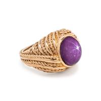 YELLOW GOLD AND STAR RUBY RING