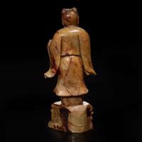 A Chinese carved beige soapstone figure of the Daoist immortal Zhongli Quan 壽山石雕鐘離權 Qing dynasty ?