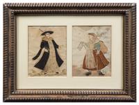 A Set of Four Paper Cut-Out Collages Each: 14 3/8 x 18 1/2 inches overall.