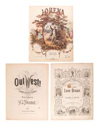 [CIVIL WAR]. 170+ Sheet music, incl. over 50 Civil War songs and many pre-Fire Chicago imprints.