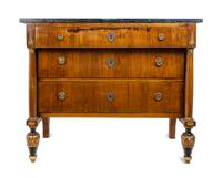 A Northern European Mahogany Marble-Top Commode with Painted Feet — FIRST HALF 19TH CENTURY