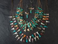 Pair of Multi-strand Zuni Fetish Necklaces and Earrings