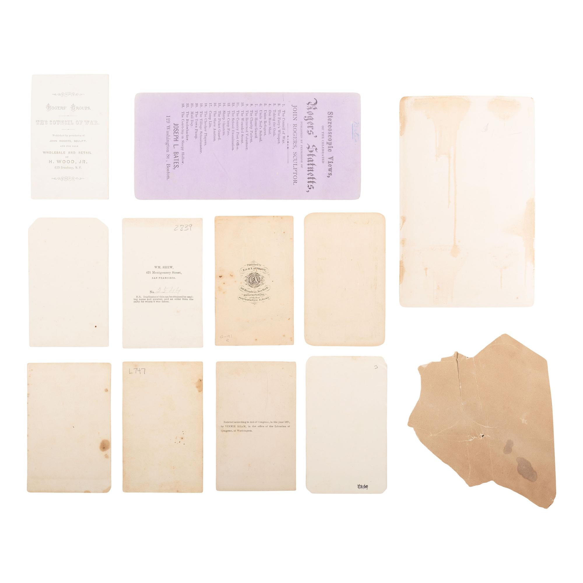 [Lincoln, Abraham] Group of 12 Photographs Related to Lincoln, the Civil War, and Abolition