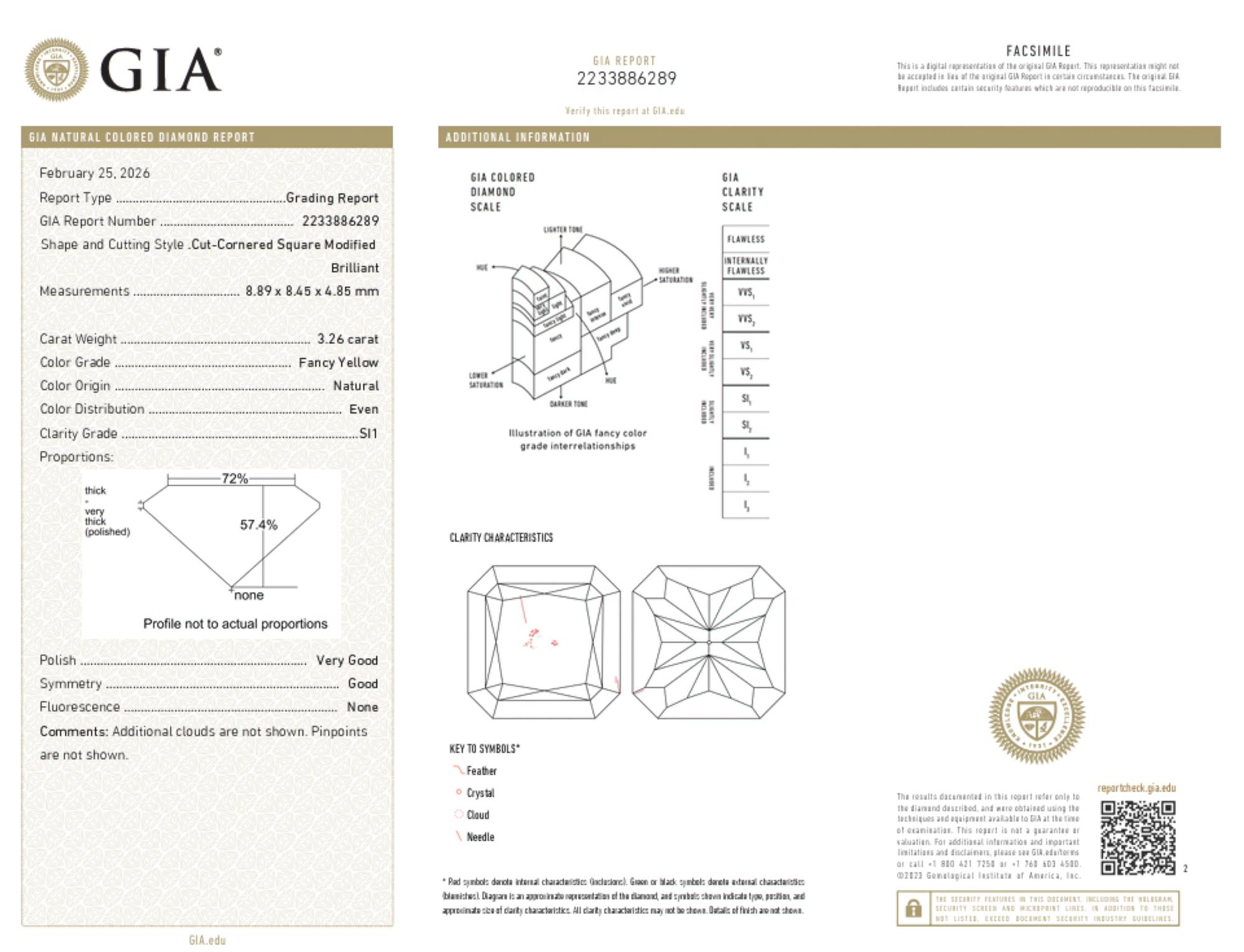FANCY YELLOW DIAMOND, DIAMOND, AND PLATINUM RING