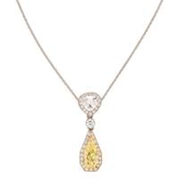 FANCY YELLOW DIAMOND AND DIAMOND NECKLACE