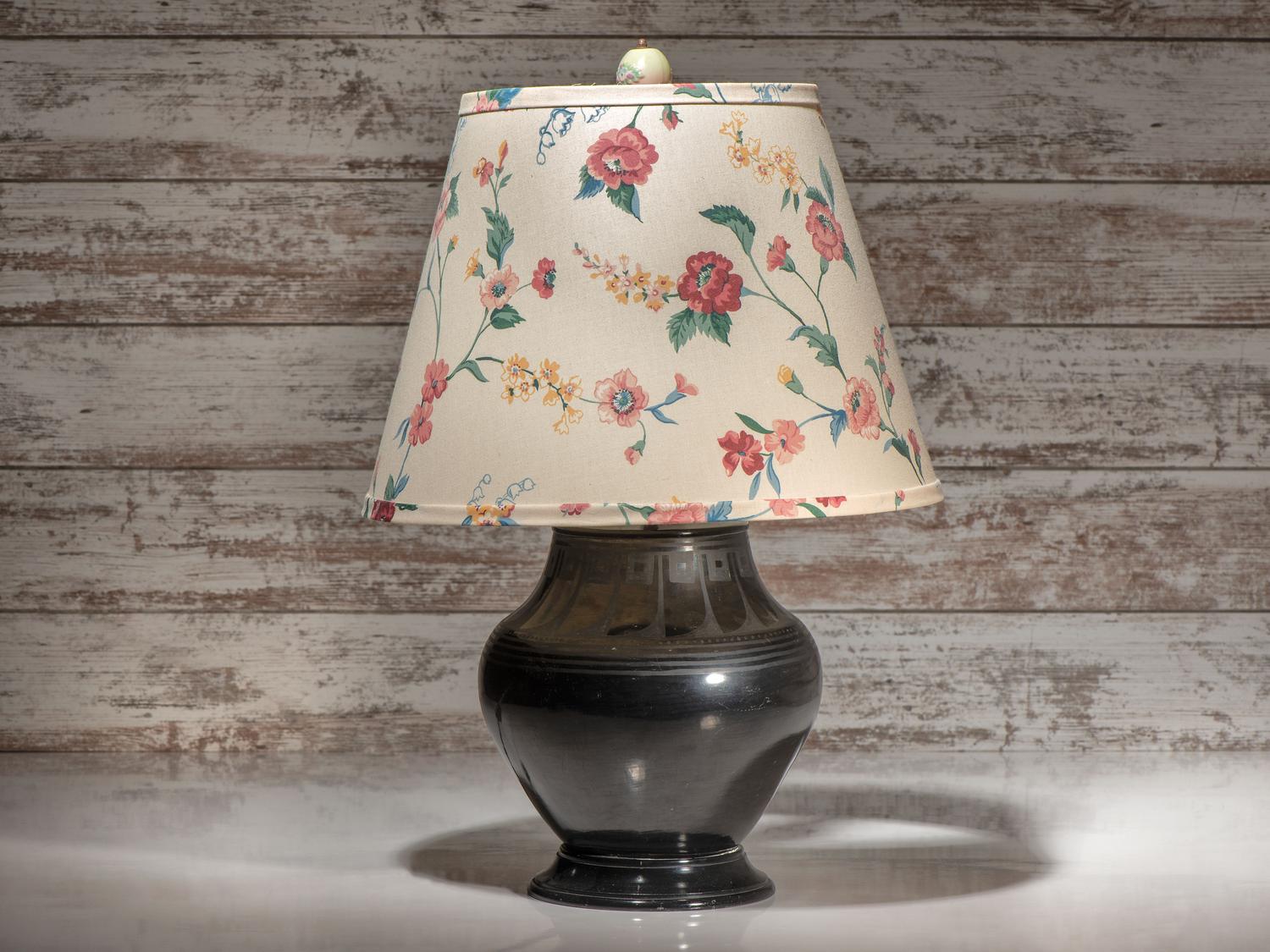 Blackware Pottery Lamp, 1923-1925
