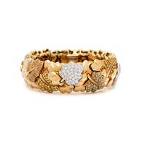 VAN CLEEF & ARPELS, YELLOW GOLD, DIAMOND, AND COLORED DIAMOND BRACELET