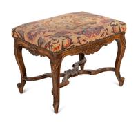A Louis XV Style Needlepoint Upholstered Stool