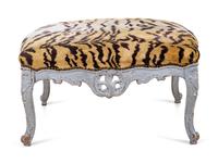 A Louis XV Style Carved and Painted Tabouret
